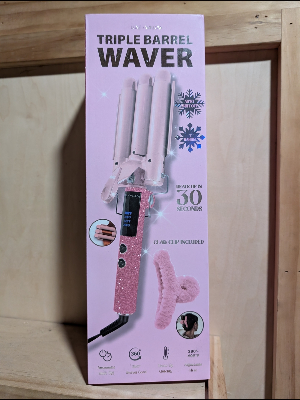 Triple Barrel Waver - Pink Glitter